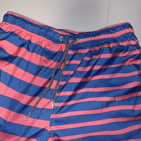 Striped Blue and Pink Swim Trunks - Picture 3 of 6